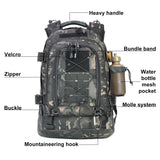 Military Expandable Travel Backpack Tactical Waterproof Work Backpack for Men(black-multicam) - backpacks4less.com
