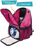 LISH Soccer Backpack - Large School Sports Gym Bag w/ Ball Compartment (Pink) - backpacks4less.com