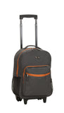 Rockland Luggage 17 Inch Rolling Backpack, Grey/Orange