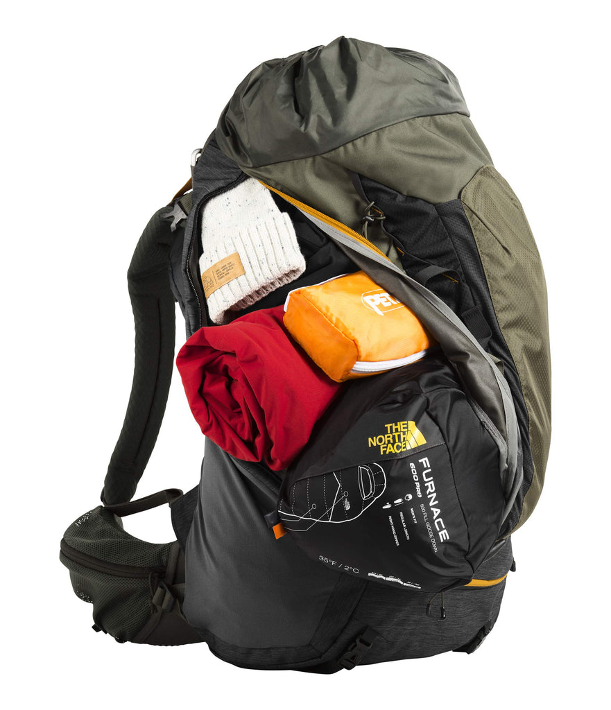 The North Face Terra 55, TNF Dark Grey Heather/New Taupe Green, Small/Medium - backpacks4less.com