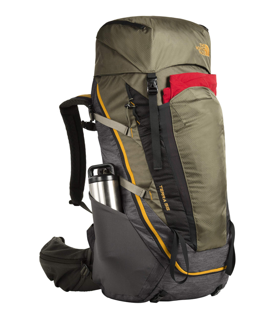 The North Face Terra 55, TNF Dark Grey Heather/New Taupe Green, Small/Medium - backpacks4less.com
