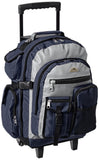 Everest Deluxe Wheeled Backpack, Navy/Gray/Black, One Size