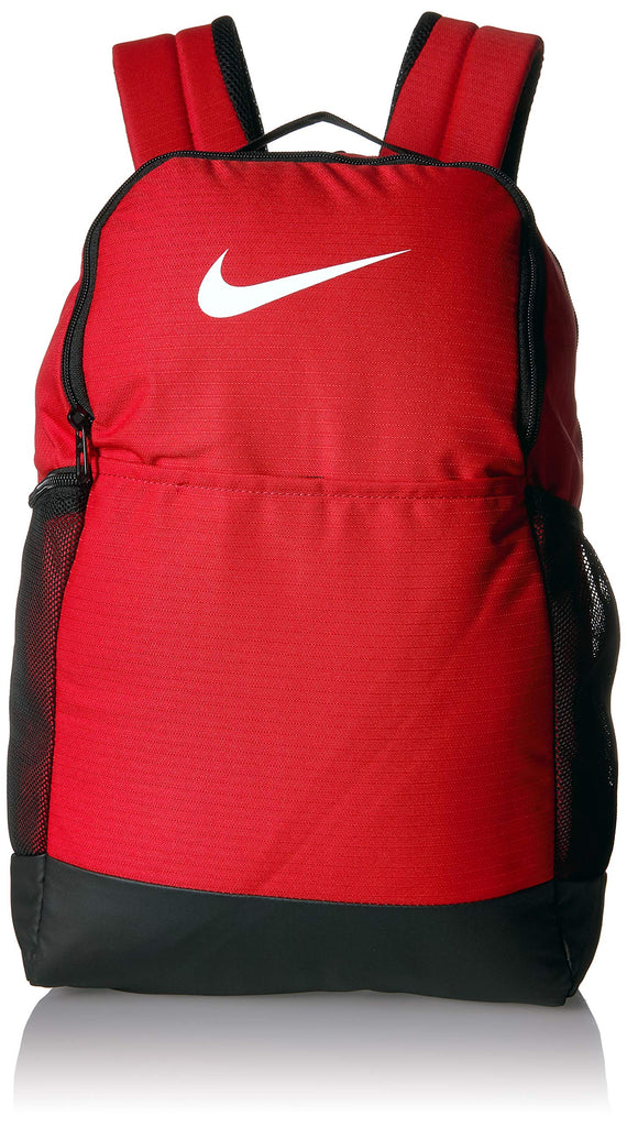 Nike Brasilia Medium Training Backpack, Nike Backpack for Women and Men with Secure Storage & Water Resistant Coating, University Red/Black/White - backpacks4less.com