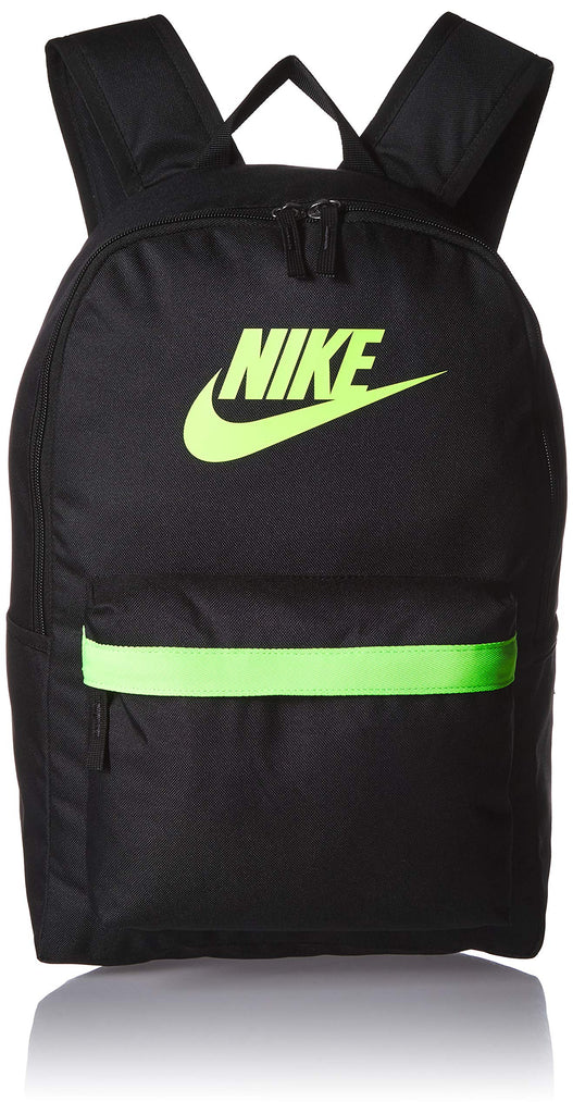 NIKE Heritage Backpack 2.0, Black/Black/Electric Green, Misc - backpacks4less.com