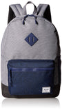 Herschel Kids' Heritage Youth XL Children's Backpack, Mid Grey Medieval Blue Black Crosshatch, One Size - backpacks4less.com