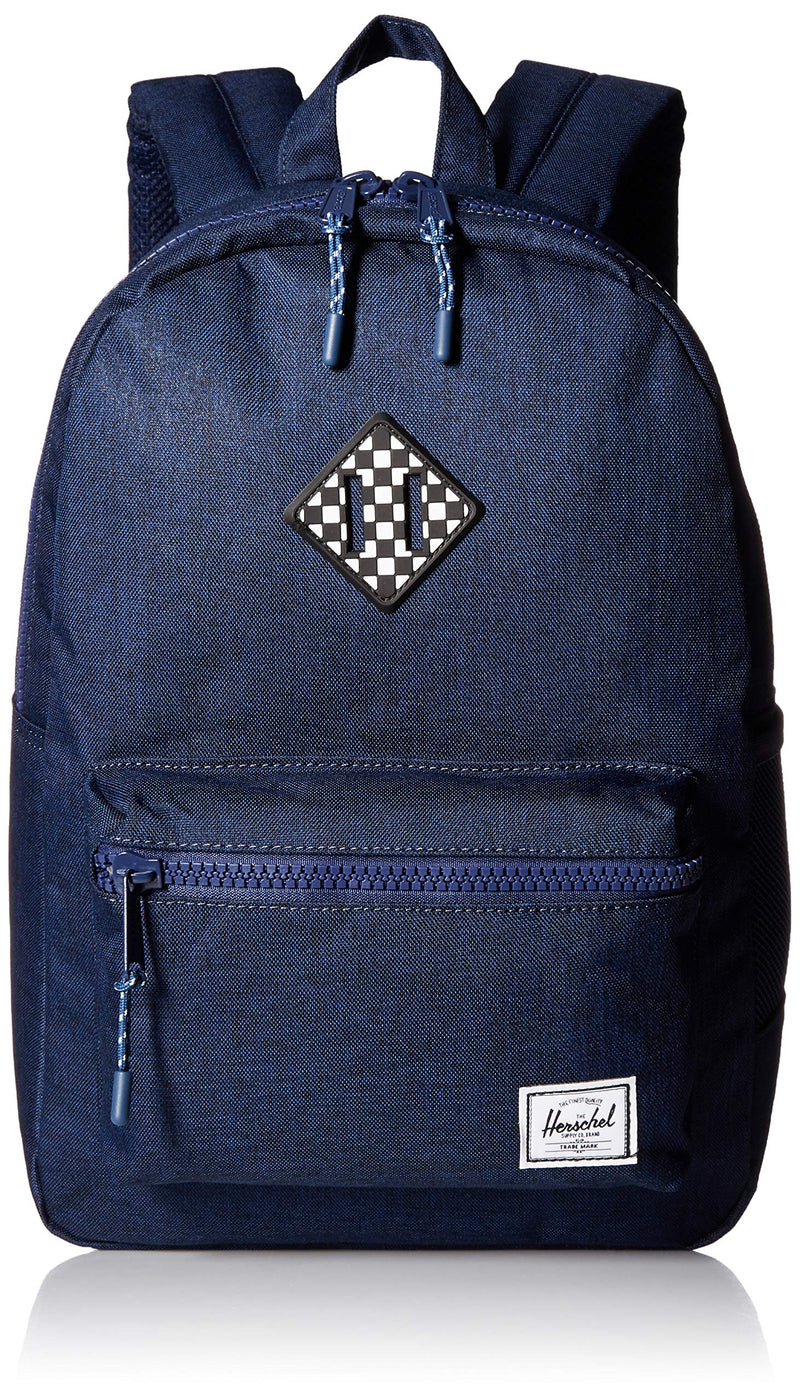 Herschel Kids' Heritage Youth Children's Backpack, Medieval Blue Crosshatch/Checkerboard, One Size - backpacks4less.com