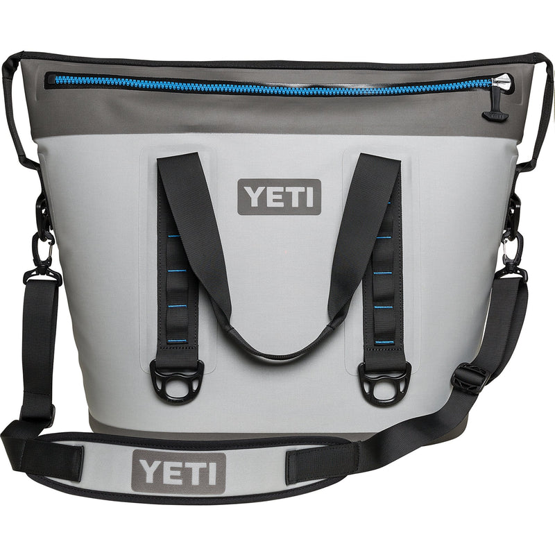 YETI Hopper Two 40 Portable Cooler, Fog Gray / Tahoe Blue - backpacks4less.com