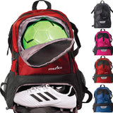 Athletico National Soccer Bag - Backpack for Soccer, Basketball & Football Includes Separate Cleat and Ball Holder (Red)