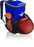 Soccer Backpack with Ball Holder Compartment - for Boys & Girls | Bag Fits All Soccer Equipment & Gym Gear (Black) (Blue)