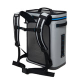 YETI Hopper Backflip 24 Soft Sided Cooler/Backpack, Fog Gray/Tahoe Blue - backpacks4less.com
