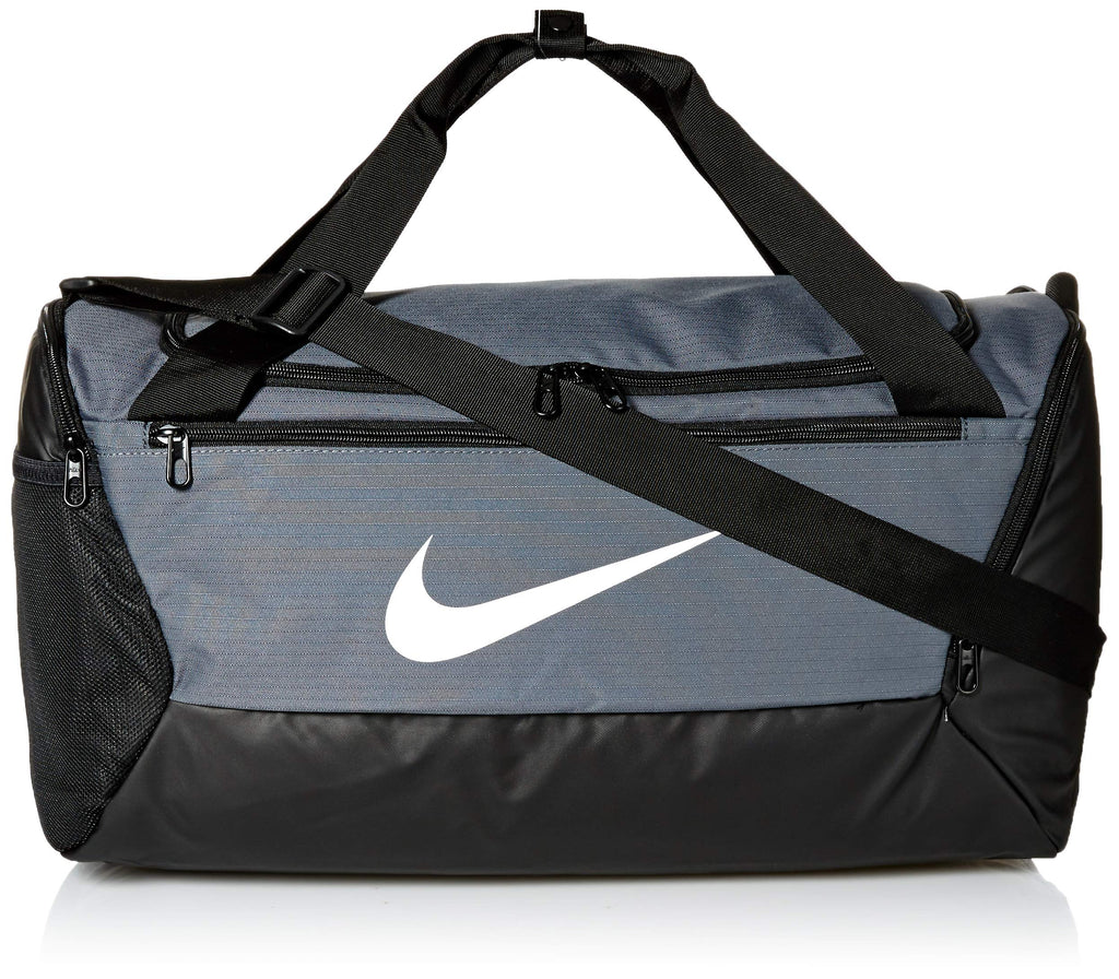 NIKE Brasilia Small Duffel - 9.0, Flint Grey/Black/White, Misc - backpacks4less.com