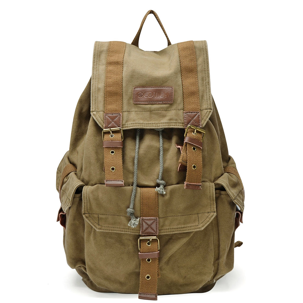 Gootium 21101AMG Specially High Density Thick Canvas Backpack Rucksack, Army Green, Large - backpacks4less.com