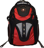 SwissGear® Maxxum Double Zipper Backpack With 16" Laptop Pocket, Black/Red - backpacks4less.com