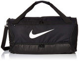 Nike Brasilia Training Medium Duffle Bag, Durable Nike Duffle Bag for Women & Men with Adjustable Strap, Black/Black/White