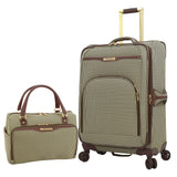 London Fog Oxford III 2 Piece Set (Cabin Bag and 25" Spinner), Olive