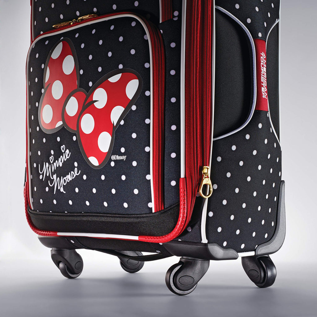American Tourister Disney Minnie Mouse Red Bow 2-Piece Softside Luggage Set (21/28) with Spinner Wheels - backpacks4less.com