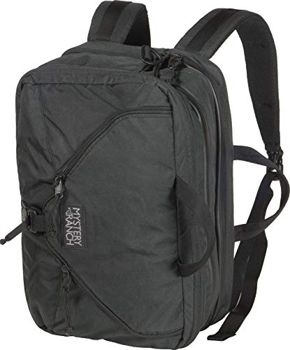 Convertible black briefcase backpack for work and laptop carry