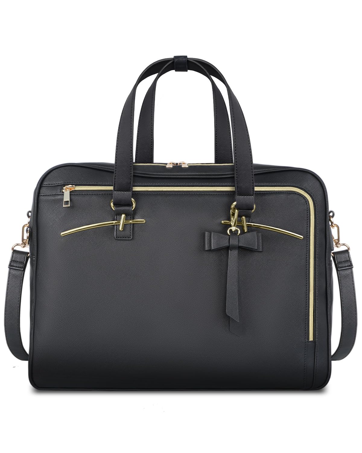Black convertible messenger bag backpack for laptop commuting and business travel