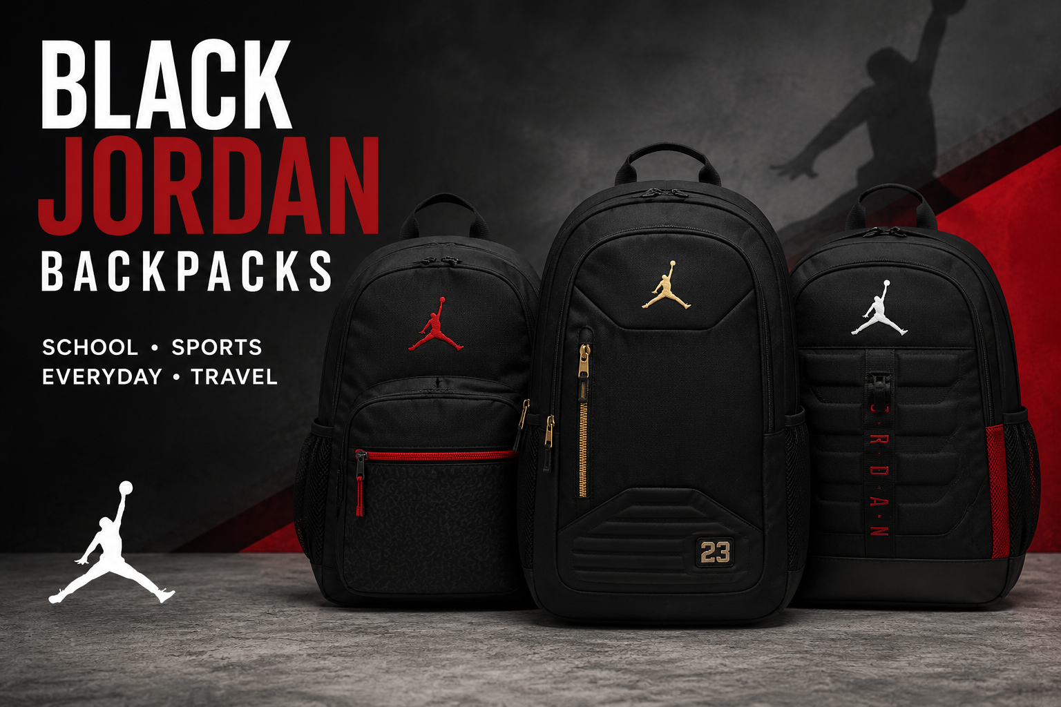Black Jordan Backpacks