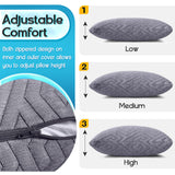 1 MIDDLE ONE Travel Pillow for Sleeping Camping, Memory Foam Small Pillow with Breathable Cover for Backpacking, Airplane, Car (15.5 X 12 Inch)