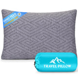 1 MIDDLE ONE Travel Pillow for Sleeping Camping, Memory Foam Small Pillow with Breathable Cover for Backpacking, Airplane, Car (15.5 X 12 Inch)