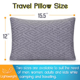 1 MIDDLE ONE Travel Pillow for Sleeping Camping, Memory Foam Small Pillow with Breathable Cover for Backpacking, Airplane, Car (15.5 X 12 Inch)