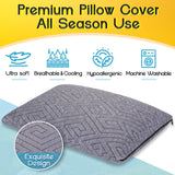 1 MIDDLE ONE Travel Pillow for Sleeping Camping, Memory Foam Small Pillow with Breathable Cover for Backpacking, Airplane, Car (15.5 X 12 Inch)