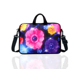 10 - Inch Laptop Shoulder Bag Sleeve Case with padded handle for 9.6” 9.7" 10" 10.1" 10.5" Ipad/Netbook/Tablet/Reader (Colourful Flower)