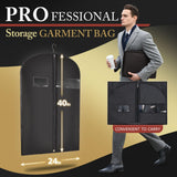 10 Pack 40 - inch Garment Bags for Travel, Garment Bags for Hanging Clothes with Zipper and Visible Transparent Window，Black