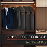 10 Pack 40 - inch Garment Bags for Travel, Garment Bags for Hanging Clothes with Zipper and Visible Transparent Window，Black