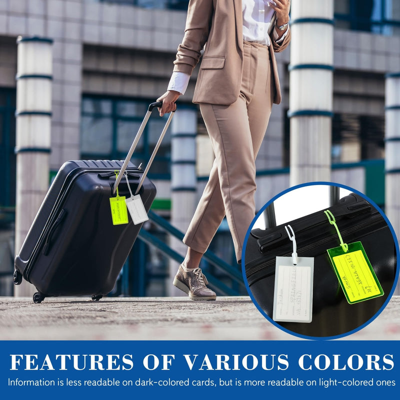 10 Pack Luggage Tags for Suitcases, Airplane Travel Essentials for Flying, International Travel Must Haves, and Luggage Accessories by Sodsay