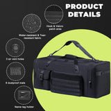 100L Sports Duffle Bag – 32" Large Gear Bag for Men & Youth, Baseball, Soccer & Track Equipment, Heavy Duty Travel Weekender & Flight Duffel with Large Side Pockets (Black)