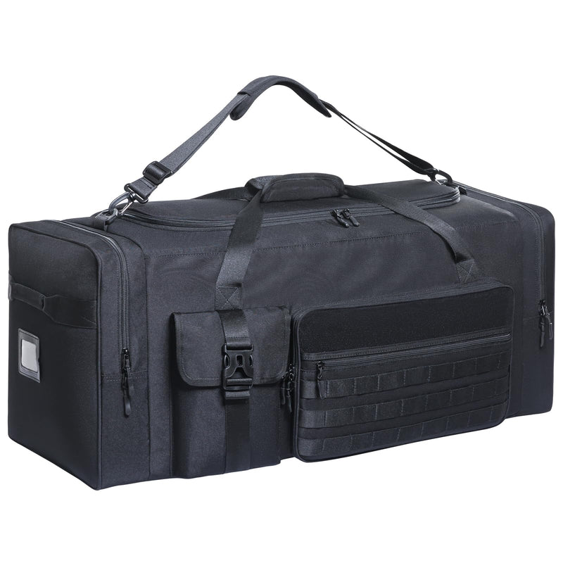 100L Sports Duffle Bag – 32" Large Gear Bag for Men & Youth, Baseball, Soccer & Track Equipment, Heavy Duty Travel Weekender & Flight Duffel with Large Side Pockets (Black)