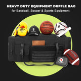 100L Sports Duffle Bag – 32" Large Gear Bag for Men & Youth, Baseball, Soccer & Track Equipment, Heavy Duty Travel Weekender & Flight Duffel with Large Side Pockets (Black)