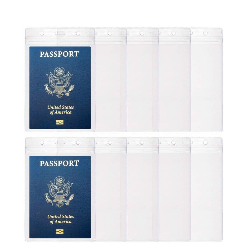 10PCS Passport Holder 4x6 Inch Extra Large ID Badge Holders PVC Card Holder Fill for Passports,Cash, Credit Card, Plane Ticket, Receipts.by CypesCrafts