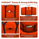 110L Extra Large Duffel Bag 32.5 inch Travel Duffle Bag lightweight Luggage Storage Bag for Outdoor, Camping, Sport - Orange