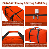 110L Extra Large Duffel Bag 32.5 inch Travel Duffle Bag lightweight Luggage Storage Bag for Outdoor, Camping, Sport - Orange