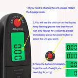 110lb 50kg Portable Digital Hanging Luggage Weight Scale Postal Scales, 2 AAA Batteries (Not Included) (Black)