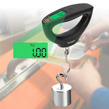 110lb 50kg Portable Luggage Scale Digital Hanging Postal Scales, 2 AAA Batteries (Not Included)