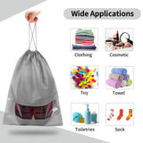 12 Pack Large Shoe Bags for Packing with Clear Window, Dustproof Drawstring Travel Shoe Storage Bags for Men & Women, Gray