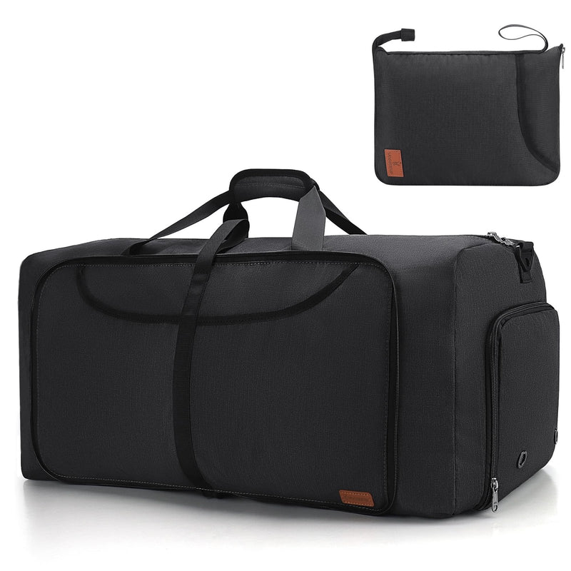 150L Large Waterproof Bag for Men Travel, Extra Large Trave Duffle Bag with Shoe Compartment for Men Women, Foldable Duffle Bag for Traveling, Gym Bag, Water Resistant & Tear - Resistant, Black