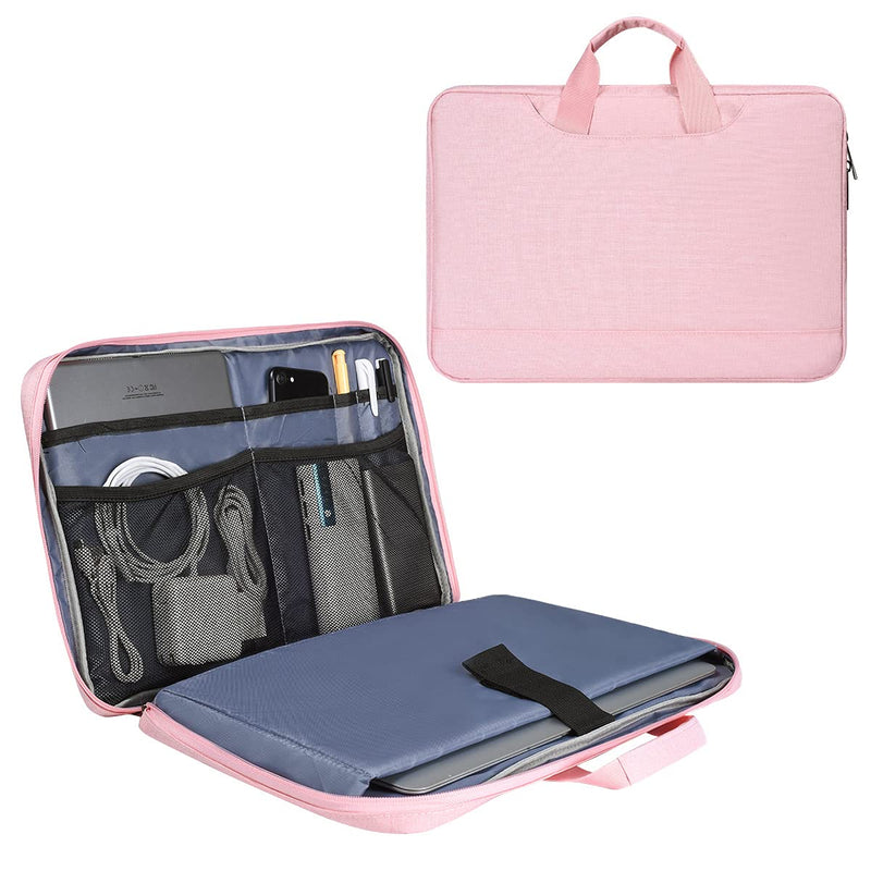 15.6 Inch Laptop Sleeve TSA Case for Women Ladies Bag for Macbook Pro 16" M4 M3 M2 M1, Lenovo Ideapad 15.6", HP Envy/Victus 15.6, Dell Inspiron 15, Acer Aspire/Nitro 15, ASUS MSI Macbook 15 Case, Pink