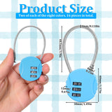 16 Pack Combination Lock, 3 Digit Outdoor Waterproof Code Padlock with Wire Rope, Mini Combination Lock, Resettable Locks for Luggage, Gym Locker, Jewelry Box, Backpack(8 Colors)