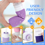 16 Pack Travel Bottles for Toiletries, TSA Approved Travel Size Toiletries Containers Set, BPA - Free Silicone Leak Proof Refillable Bottles Stackable Creams Jars Accessories Kit W/Clear Bag(Purple)