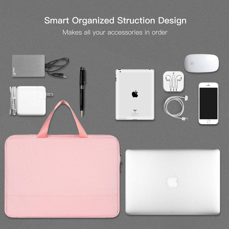 17 - 17.3 Inch Laptop Briefcase for Women Ladies Bag with Organizer for New HP Envy 17.3, Dell Inspiron 17/Dell G3 G7 17.3, Lenovo Ideapad 330 L340 17.3, TUF 17.3, MSI GS75 GL75 GF75 17.3" Case, Pink