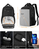 17.3 Inch Laptop Backpack Insulated Backpacks with Cooler Compartment,TSA Large School Backpack Lunch Box for Teens Boys,Anti - Theft Work Business Bookbag,College Computer Backpack for Men Women