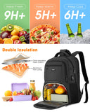 17.3 Inch Laptop Backpack Insulated Backpacks with Cooler Compartment,TSA Large School Backpack Lunch Box for Teens Boys,Anti - Theft Work Business Bookbag,College Computer Backpack for Men Women