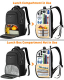 17.3 Inch Laptop Backpack Insulated Backpacks with Cooler Compartment,TSA Large School Backpack Lunch Box for Teens Boys,Anti - Theft Work Business Bookbag,College Computer Backpack for Men Women