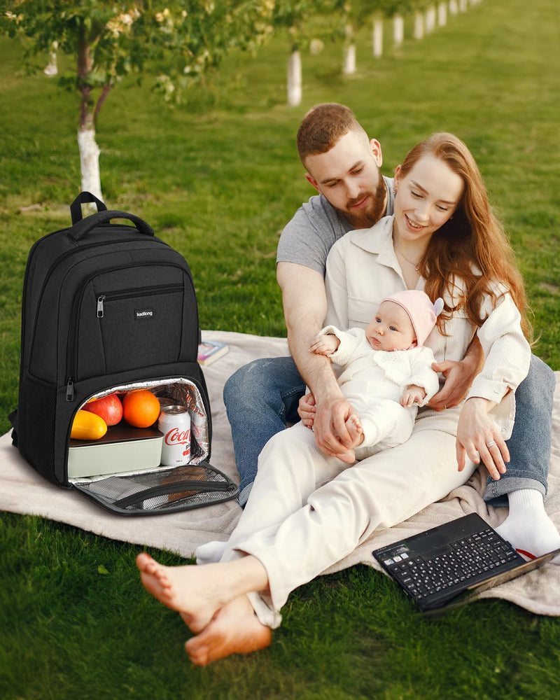 17.3 Inch Laptop Backpack Insulated Backpacks with Cooler Compartment,TSA Large School Backpack Lunch Box for Teens Boys,Anti - Theft Work Business Bookbag,College Computer Backpack for Men Women