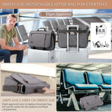 17.3 Inch Messenger Bag for Men: 2PCS Laptop Work PU Leather Canvas Briefcase Carry On Large Computer for Office College Travel (Grey)
